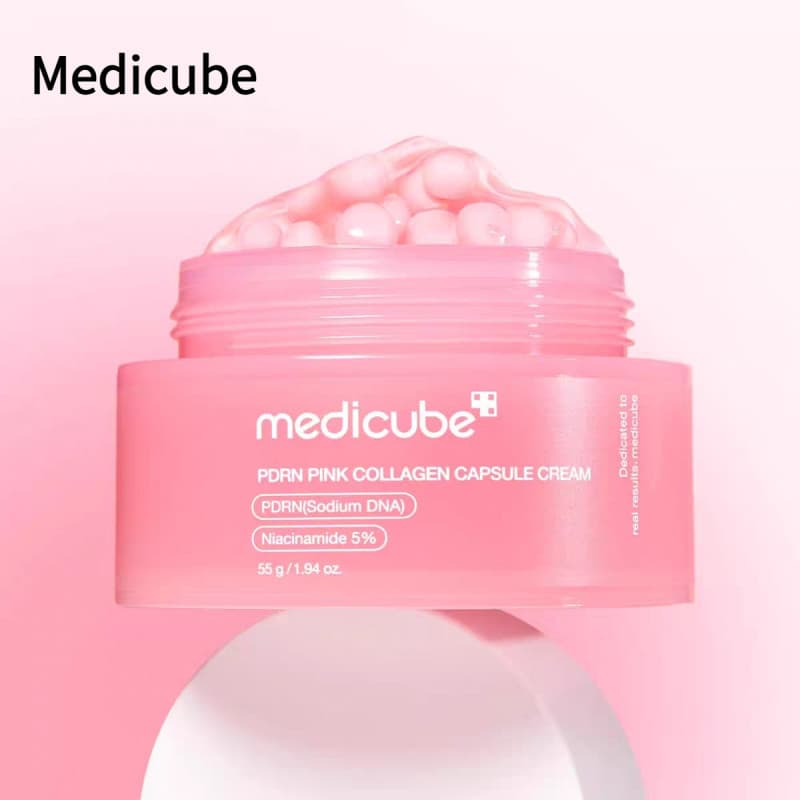 Medicube Rosa Colágeno Cápsula Essência Creme Hidratante Durável Natural Limpeza Facial Suave Não Estimulante Lubrifican
