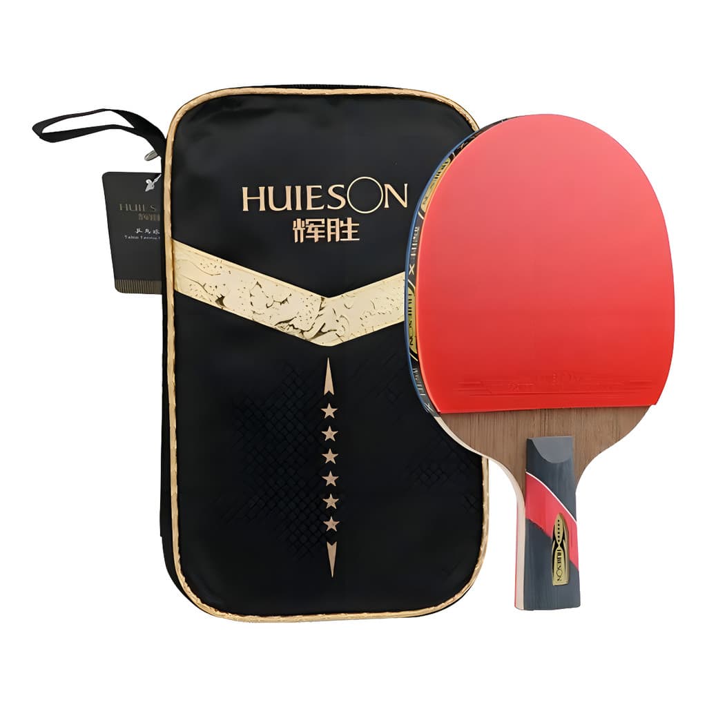 Raquete Ping Pong Huieson 6 Stars Preta/vermelha Cs (chinês)
