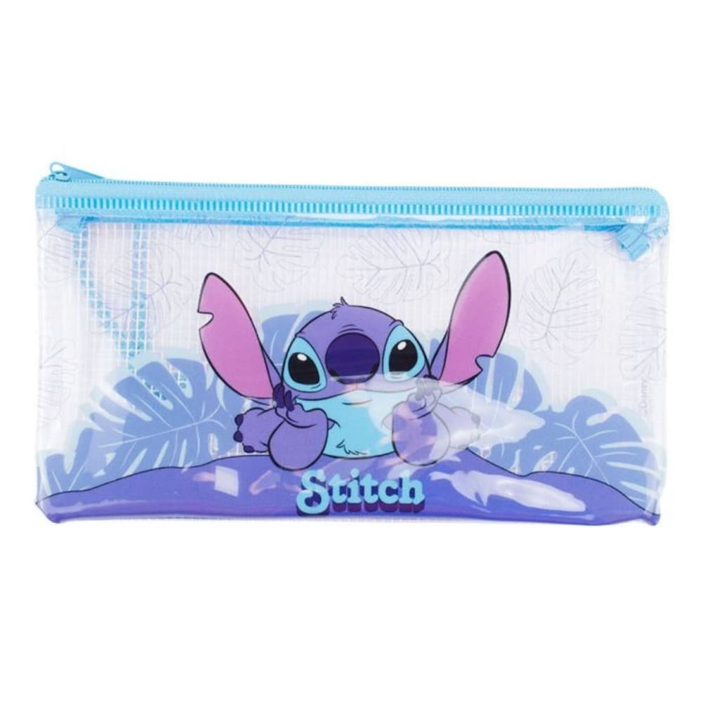 Estojo Necessaire Transparente Stitch Menina 11.5x21cm Disney