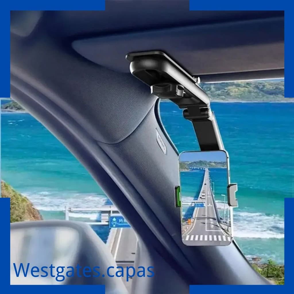 Multifuncional sol viseira titular do telefone celular para carro, 360 ° de rotação suporte do telefone celular