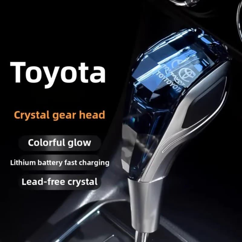 Alça De Alavanca De Mudança De Marcha De Cristal Para Toyota , Com Luz LED De Toque Multicolorida , Peças De Botão Carro