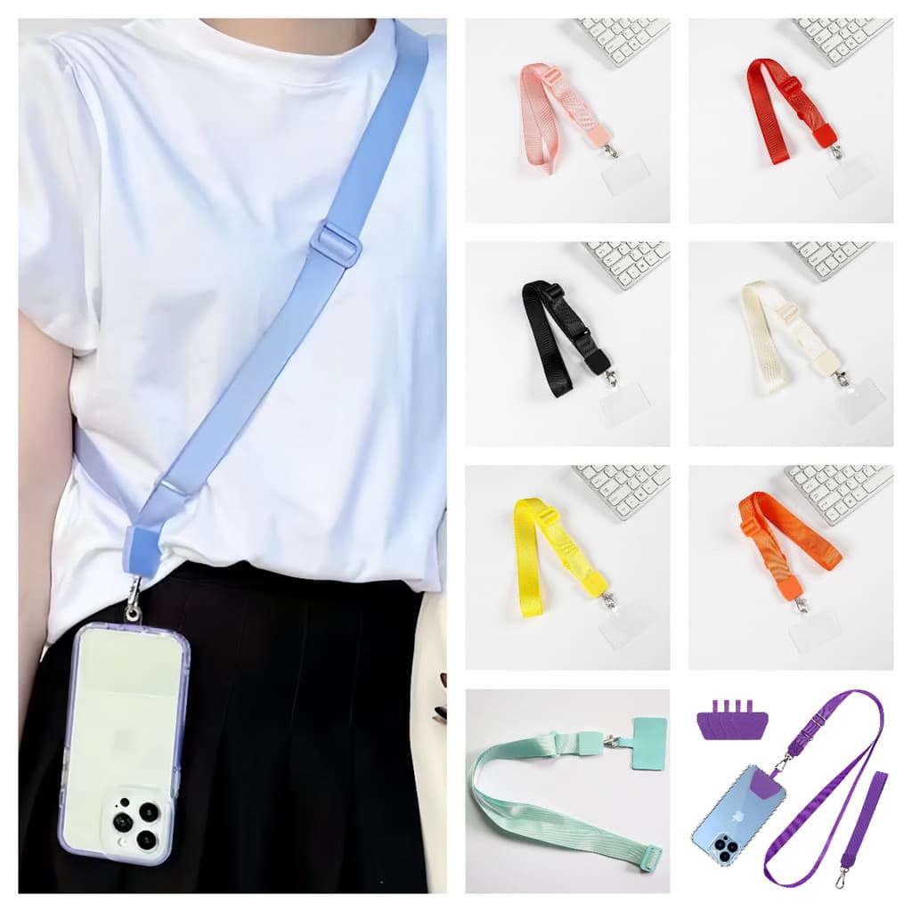 Alça de Pescoço Antifurto para Celular, Chaves, Crachá e Câmera  Ajustável e Super Resistente