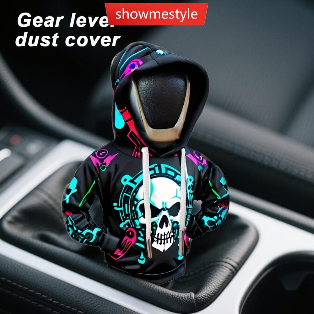SMS Criativo Crânio Alavanca De Engrenagem Do Carro Com Capuz Roupas Capa Pequeno Hoodie Interior Mudança N5X9