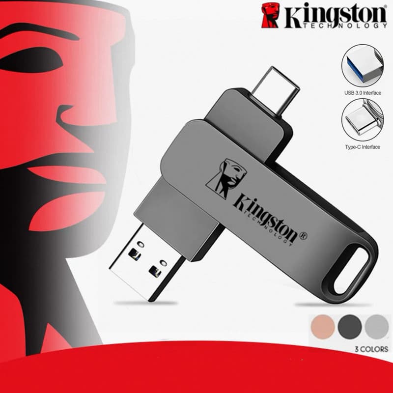 Kingston Pendrive USB Stick Chave Flash Drives 512GB 1TB Metal TYPE-C Compatível Com iPhone15/16/17