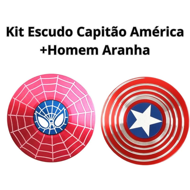 Fidget Spinner Metal Brinquedo Anti-Estress Metalico Capitão America Homem Aranha