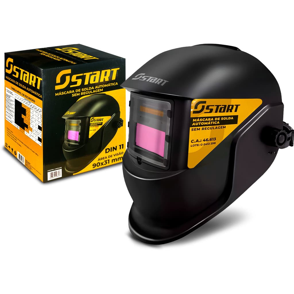 Mascara De Soldar Automática Start Sem Regulagem Capacete De Solda