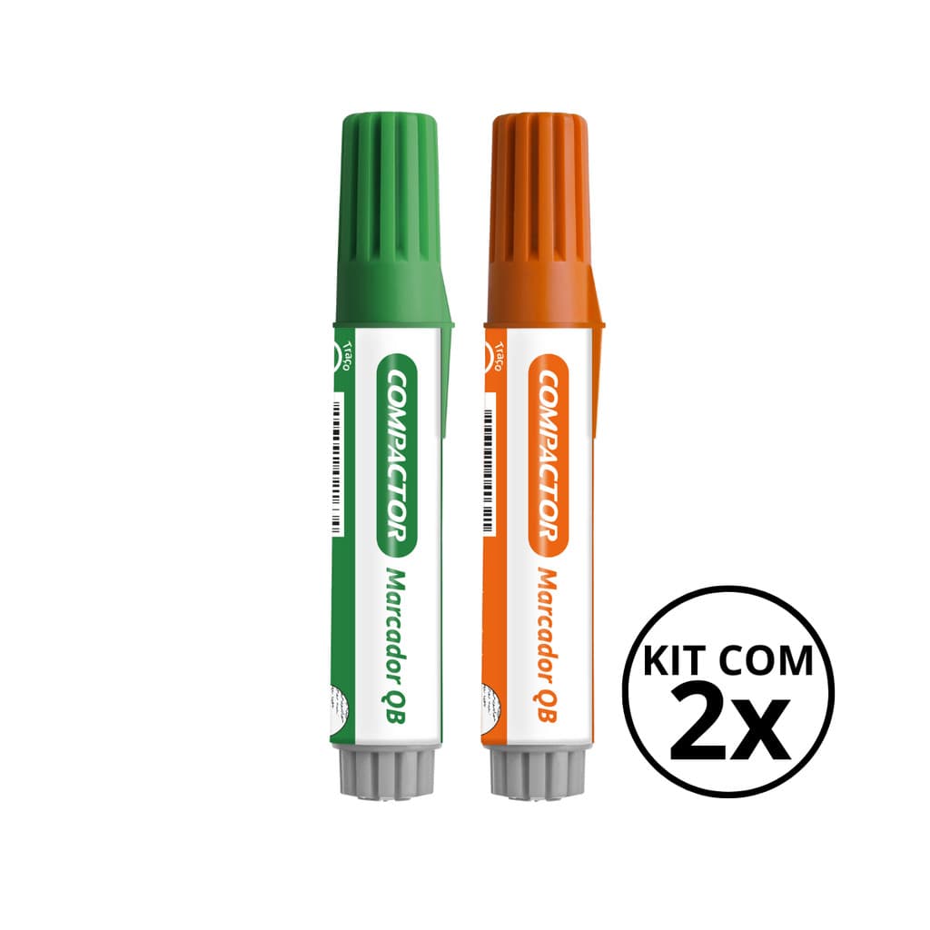 Kit com 2 Marcadores Para Quadro Branco - COMPACTOR