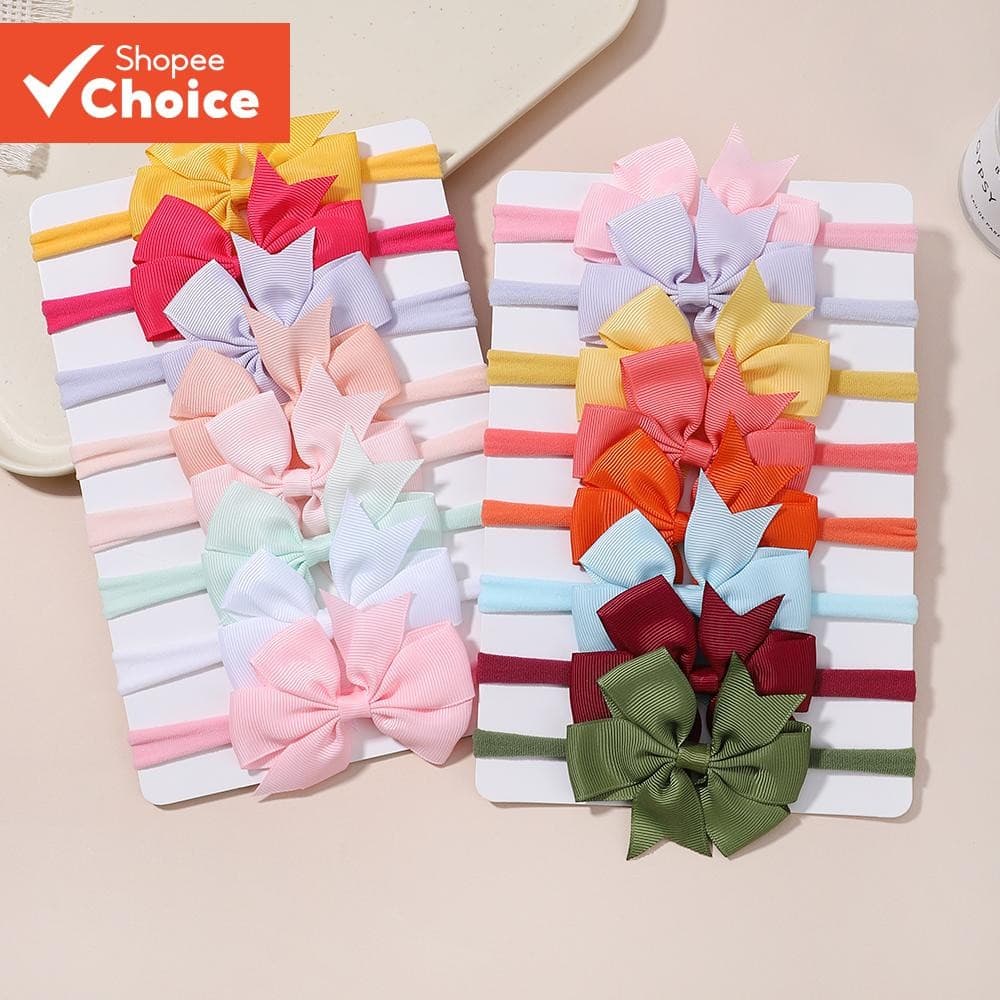 8Pcs/set Nylon Elástico Para Bebês Fita Elástica Recém-Nascido Corda De Cabelo Turban Toddler Acessórios