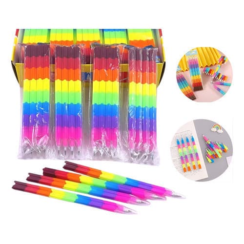 Kit 96 Lapis Criativas Lego Troca Ponta Estudante Escolar