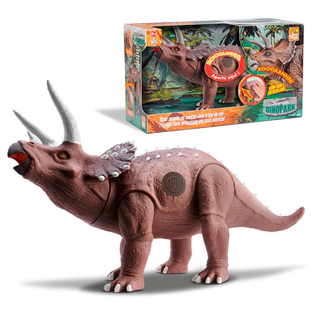 Brinquedo Dinossauro Triceratops Com Som Movimento E Detalhes Realistas Para Crianças Bee Toys

