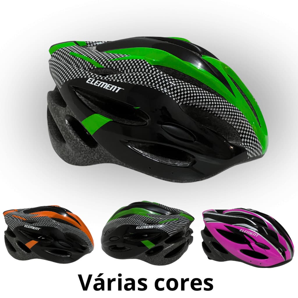 Capacete Para Bicicleta Ciclismo Adulto Element Com Sinalizador Led Ajustável Varias Cores