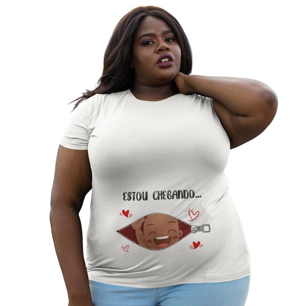 Camiseta Gestante Estou Chegando Papai Chá De Bebê Grávida