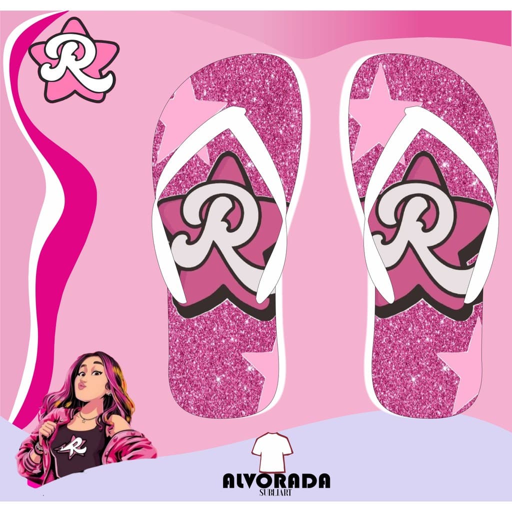 Sandalia Chinelo Emilly Vicky Personalizado Menina Personagem Youtuber Adulto Infantil