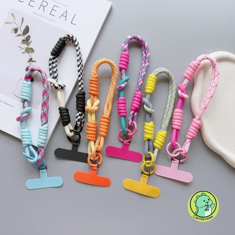 Multifuncional Doce Dopamina Cor Alça De Telefone Pendurado Portátil Bonito Dos Desenhos Animados Torção Corda Anti-Perd