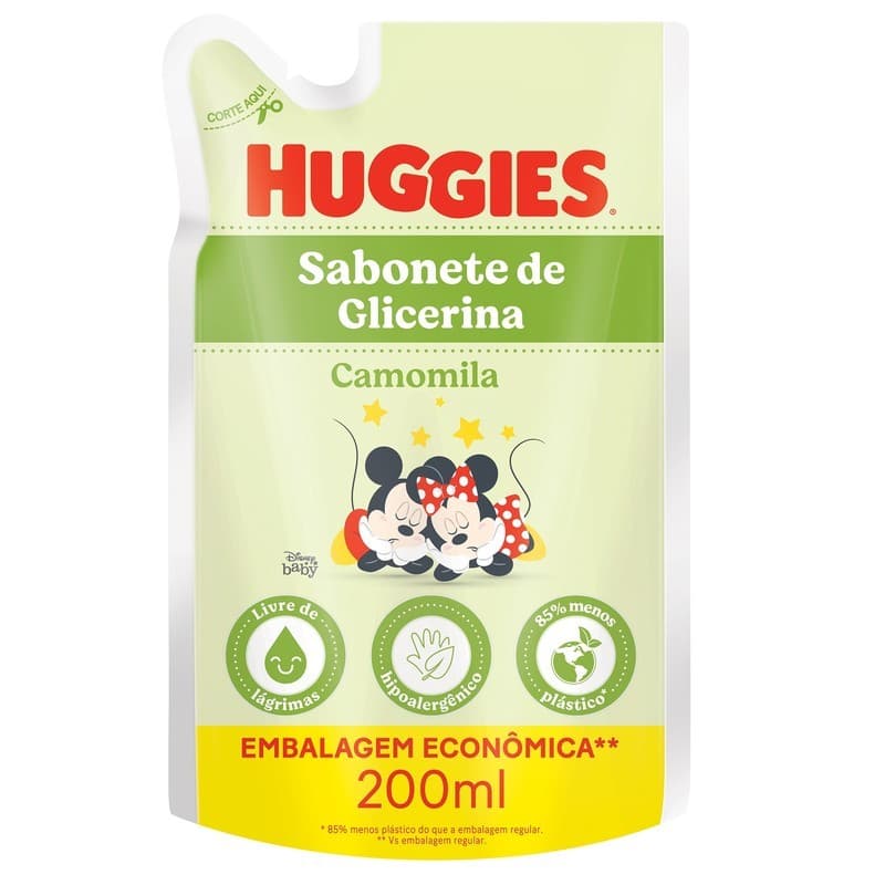 Sabonete Líquido Huggies Refil Camomila Seguro para Recém-Nascidos 200ml