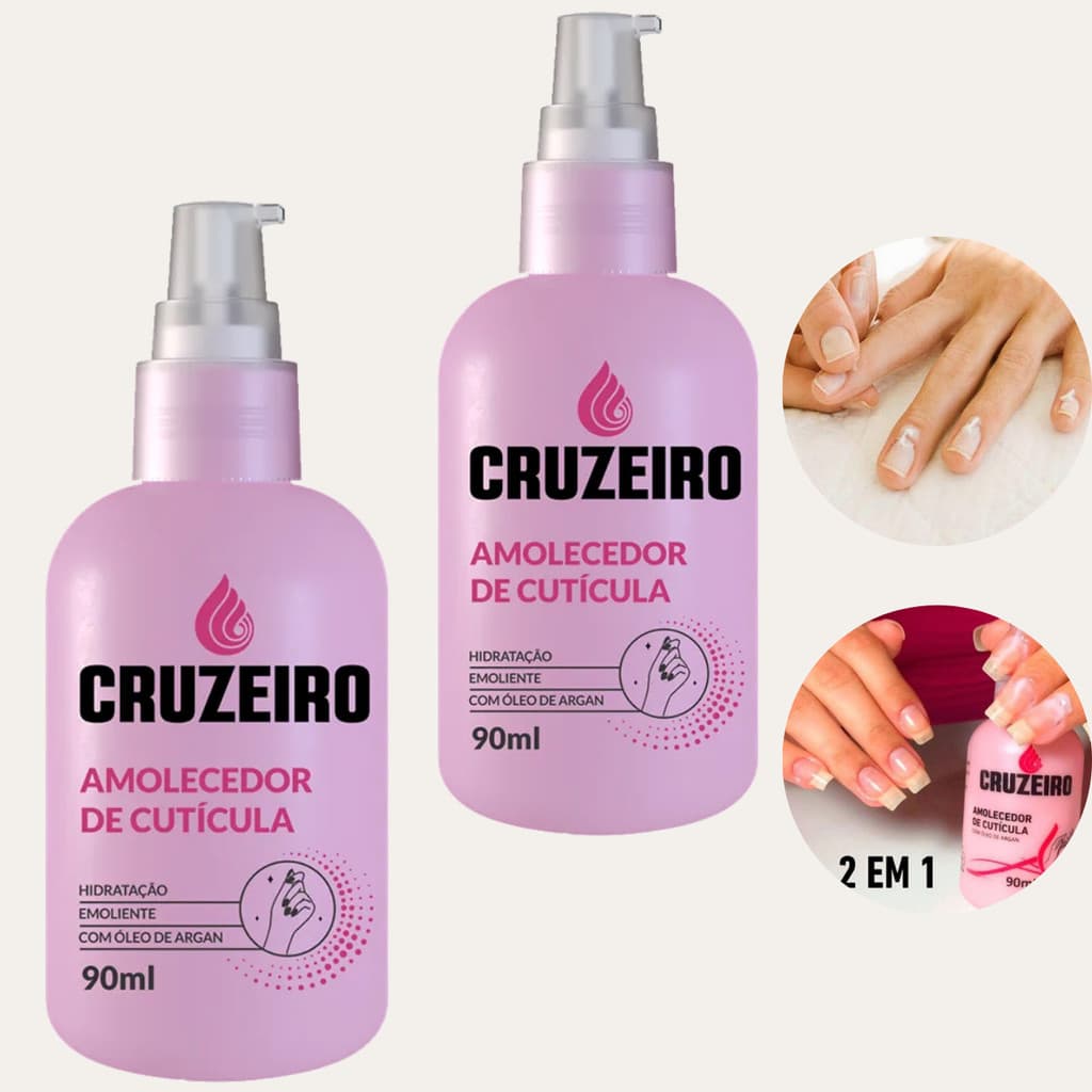 Kit 2 Amolece em Creme Cutícula Profissional Cruzeiro 90ml Amolecedor