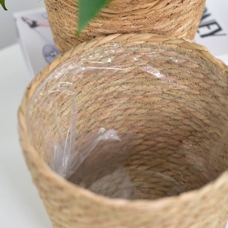 Cachepots De Fibra Natural Com Forro Para Plantas