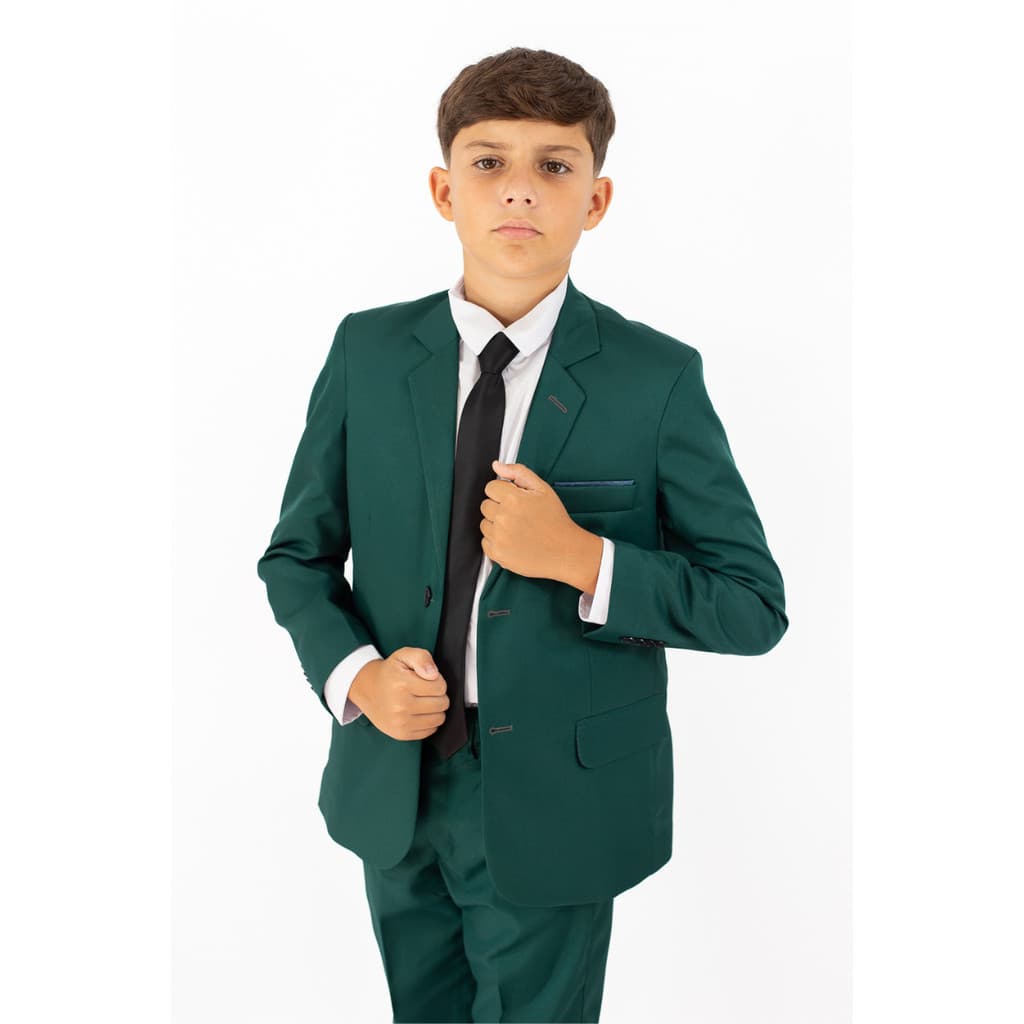 Terno Infantil Slim Verde Microfibra Italiano