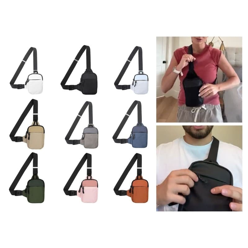 LI * Esportes Masculino Saco Peito Correndo Do Telefone Feminino Mensageiros Cintura Crossbody Slings