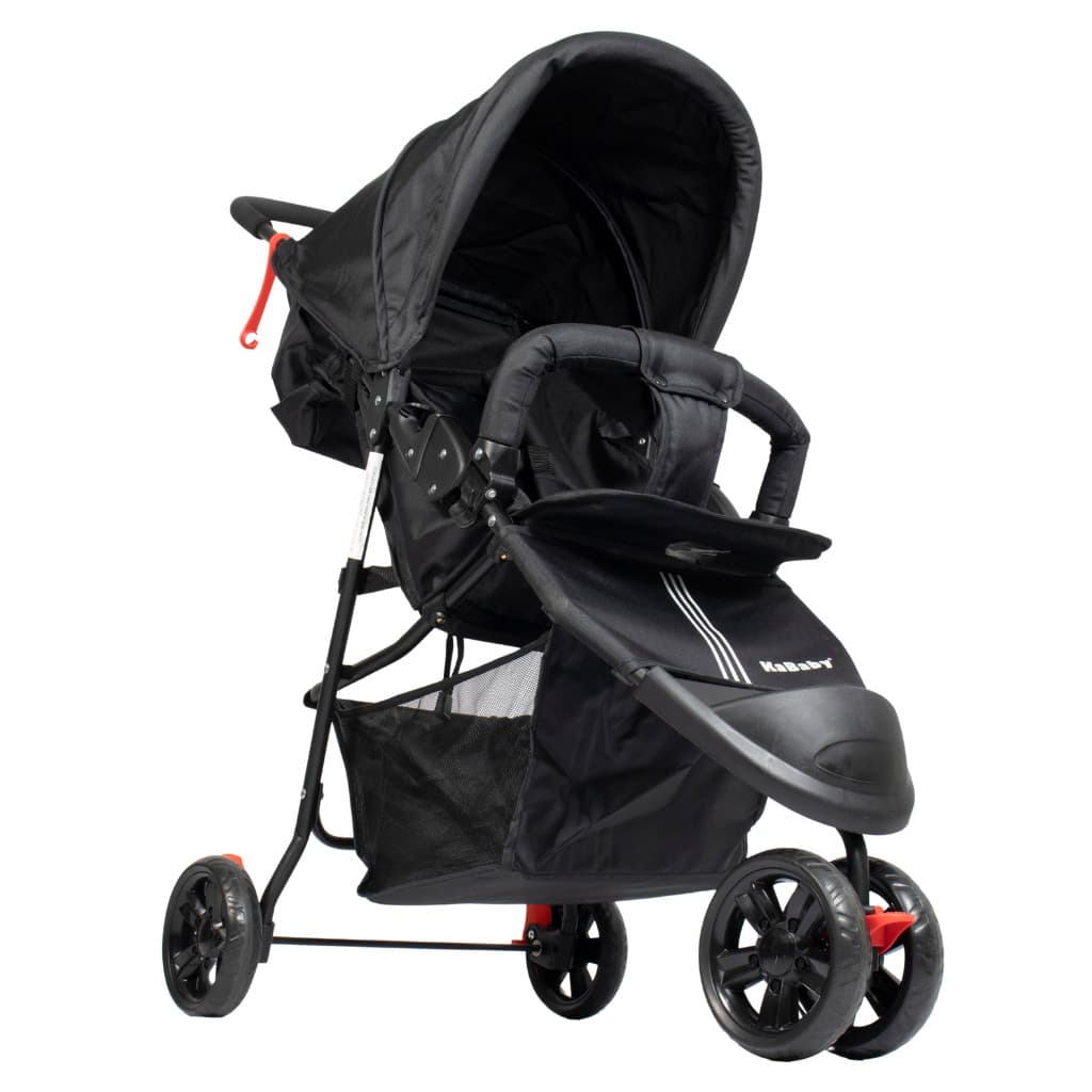 Carrinho De Bebê EasyGo Com Cesto 3 Rodas Até 15kg KaBaby - Preto