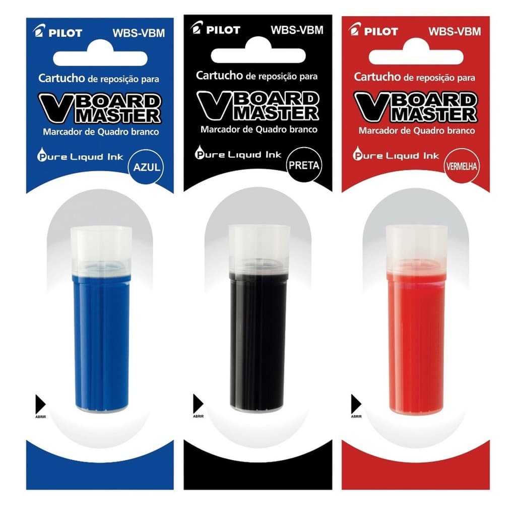 Kit 3 Refil Tinta Marcador Caneta De Quadro Branco Pilot