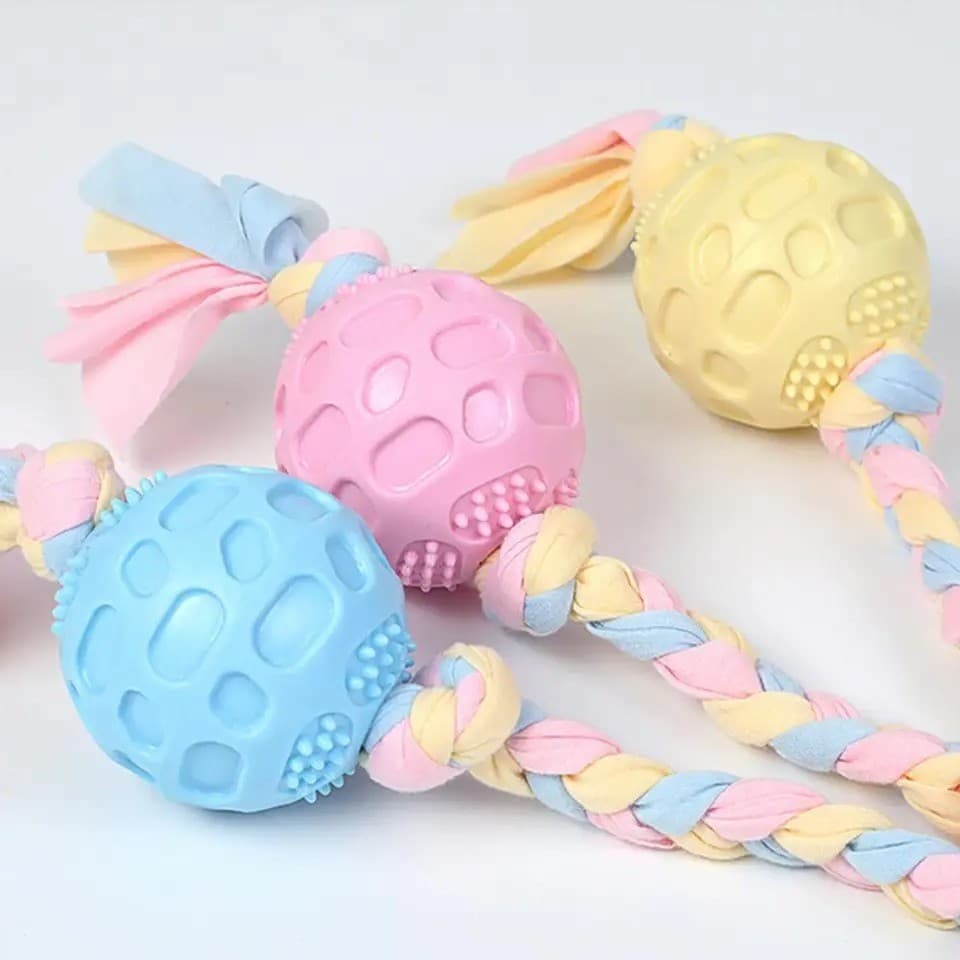 Bola De Brinquedo Moedor Para Animais De Estimação, Brinquedo De Mastigar De Corda Trançada Para Limpeza Dos Dentes