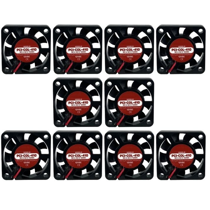 Kit 10 Pçs Ventoinha Cooler 40x40x10mm 40mm 4cm 12v