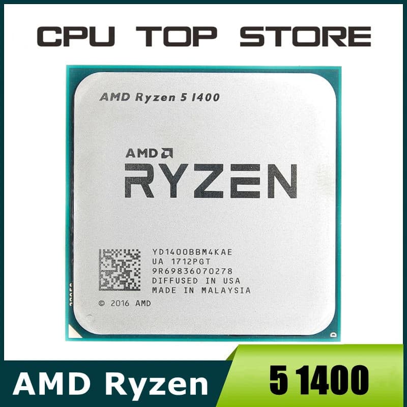 Processador AMD Ryzen 5 1400 R5 1400 3.2GHz Quad-Core YD1400BBM4KAE Soquete AM4