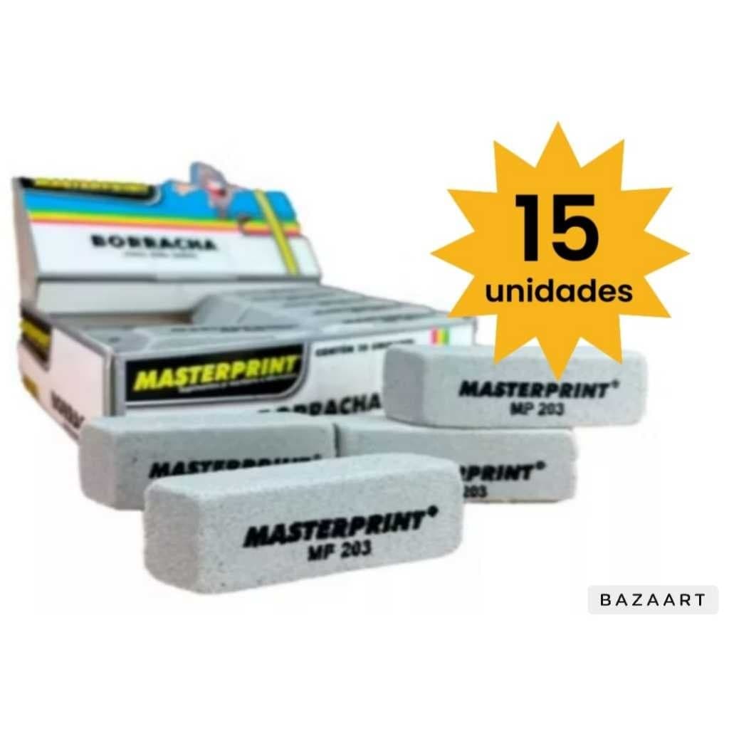 Kit 15 Borracha Cinza Para Caneta Borracha Escolar Masterprint - Mp203