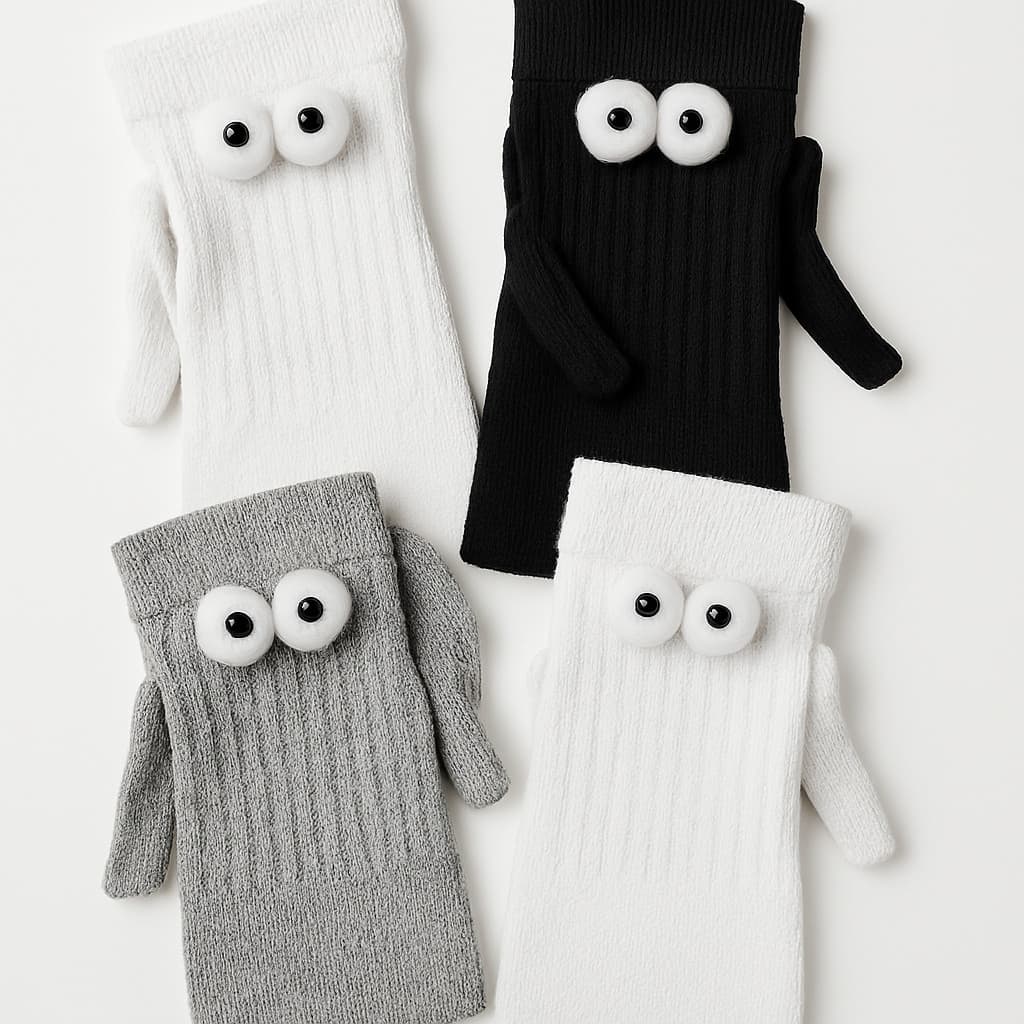 Meias De mãozinha Casal com imã Magnéticas Fofo Presente Natal Aniversário Dia Dos Namorado Dia Dos mães