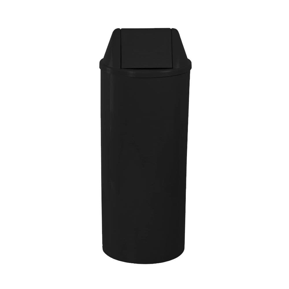 Lixeira 22L redondo com tampa basculante preta para condomínios, festas, eventos EB12P JSN