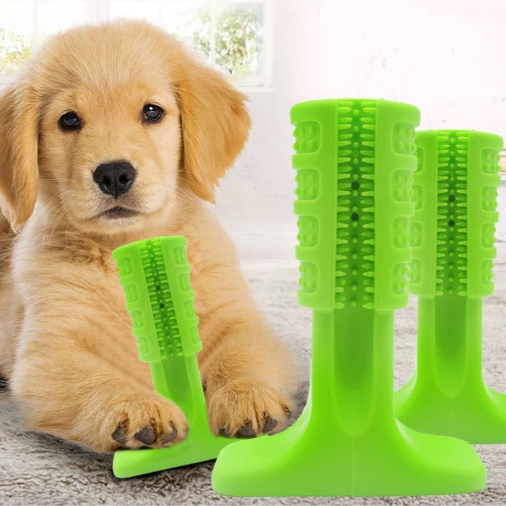 Escova de Dente Brinquedo Interativo Mordedor Cachorro Pet Massageador Higienizador Dental Tártaro