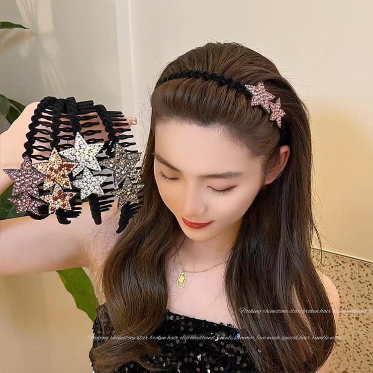 Lindo Elástico Rainstone Shine Star Headband Acessórios Para Cabelo Hair Band