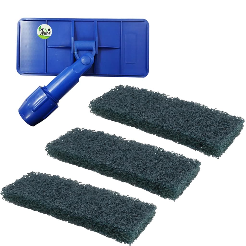 Kit Suporte LT Limpa Tudo + 3 Un Fibra Pesada Verde Abrasivo