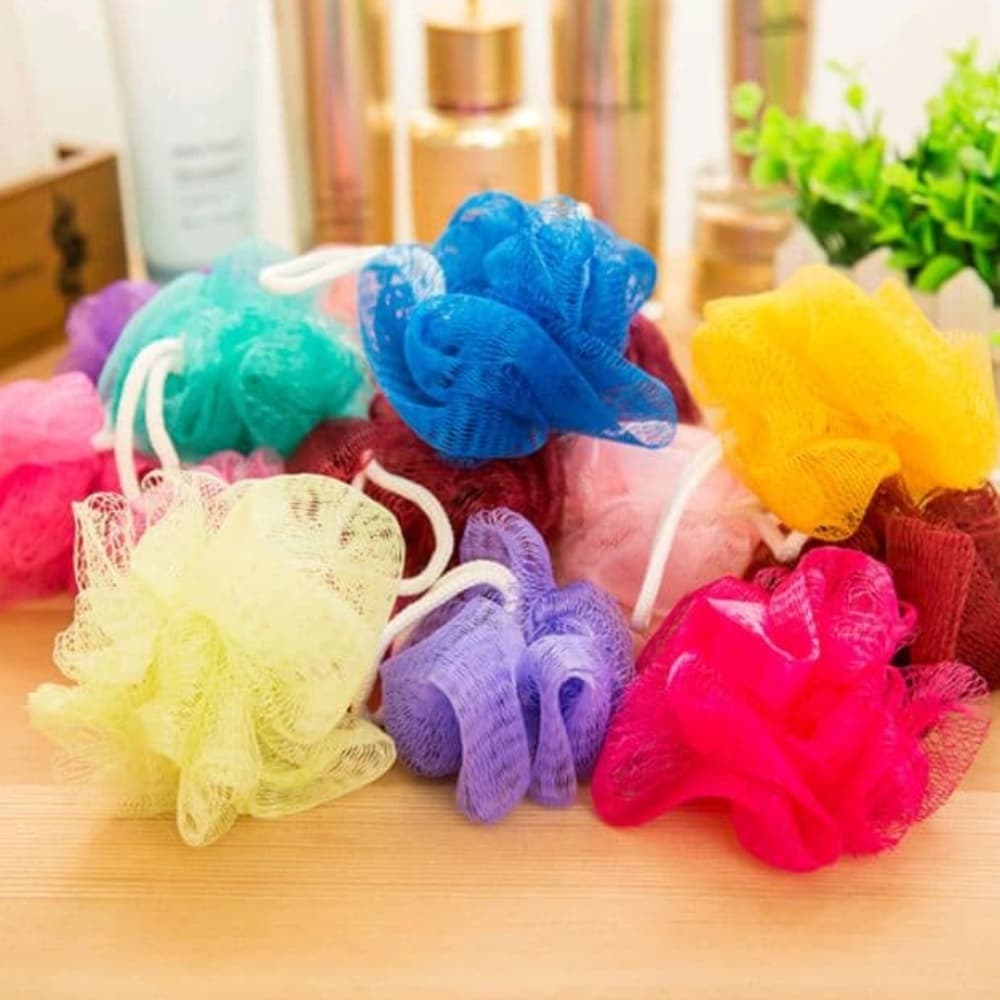 Esponjas De Banho Esfoliante Bucha Nylon Kit 05 Unidades