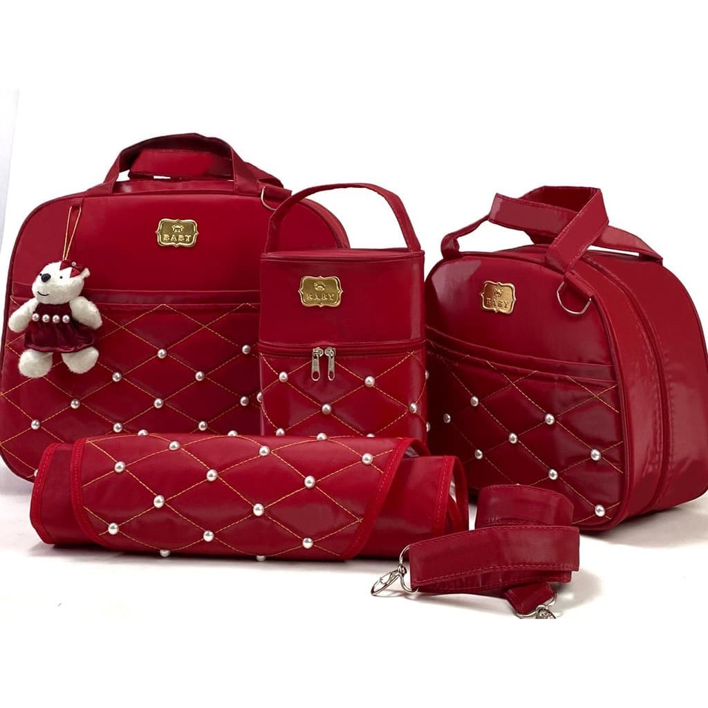 Kit Bolsas de Bebê Maternidade Tipo Mala Impermeável e Térmicas + Trocador