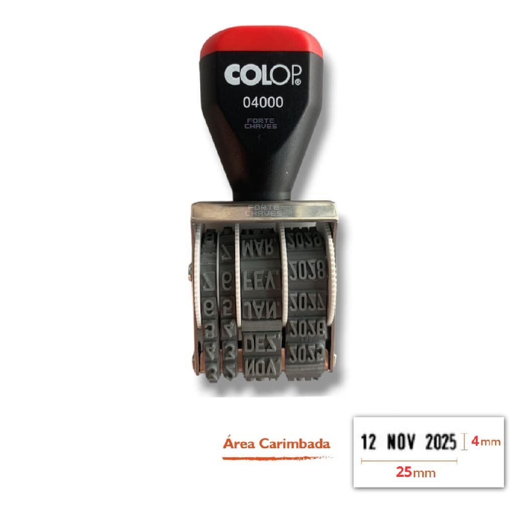 Carimbo Datador Colop Manual com Data 2023 até 2034