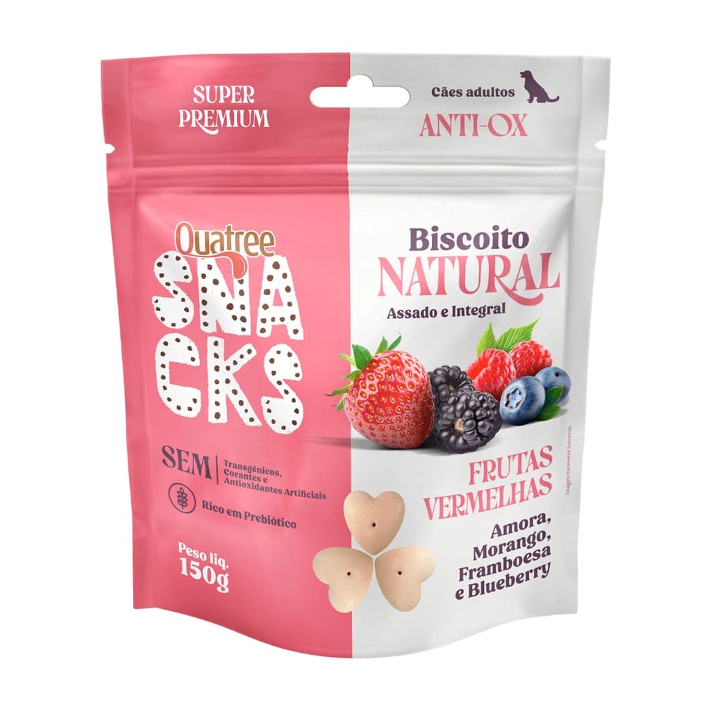 Quatree Snacks Biscoito Natural Frutas Vermelhas 150g