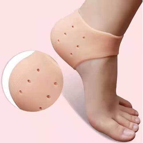 Par de Meia Palmilha Silicone Gel Protecao Ortopedica Esporao Calcanhar Fascite Tamanho Unico pronto entrega!