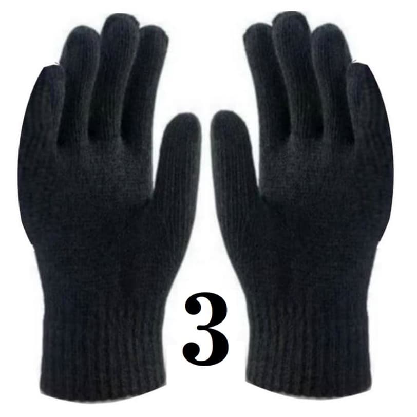 Kit 3 Pares de Luva Cotton Preta Tricotada 4 fios Volk -CA36348 - Luva algodão, frio, flexível, confortável, respiráveis
