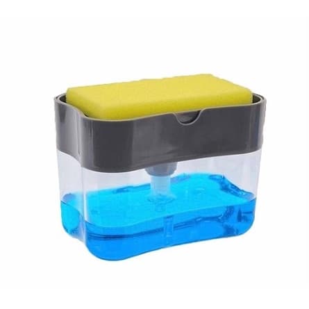 Dispensador  Para Detergente Dispenser  Sabao 2x1 Detergente Suporte Porta Bucha Esponja Limpeza