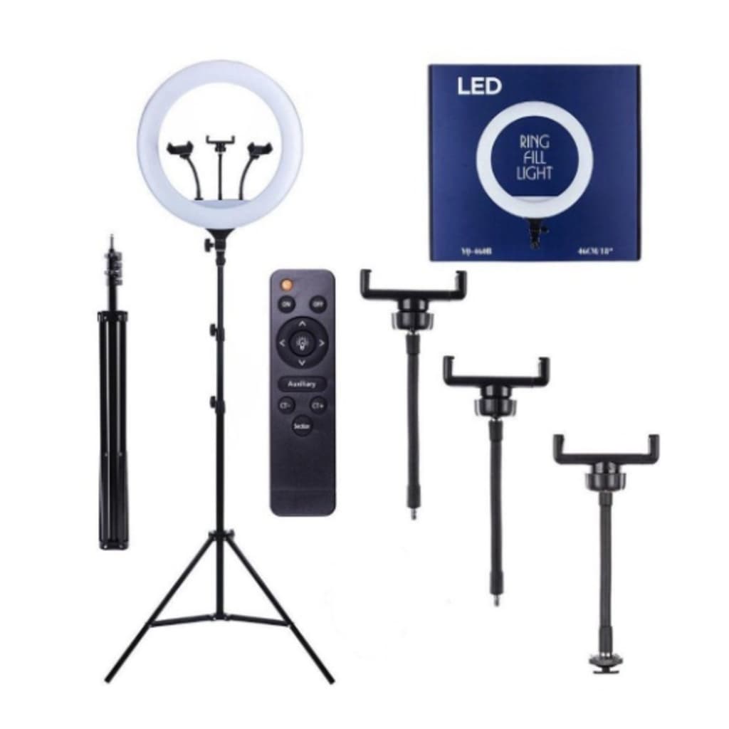 Ring Light 18 polegadas Com Suporte 3 Celulares e Tripe 2,10 altura SU