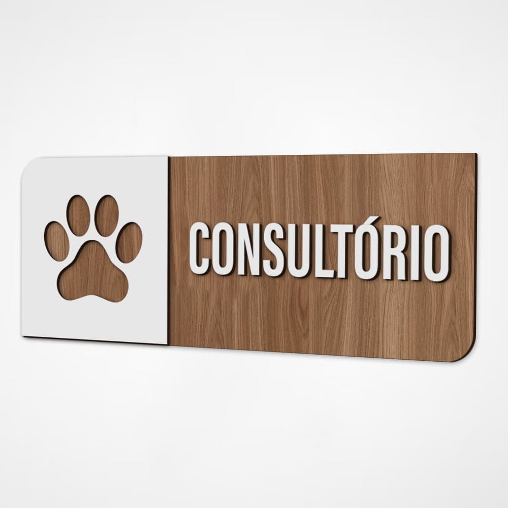Placa Sinalização Indicativa Consultório Veterinário