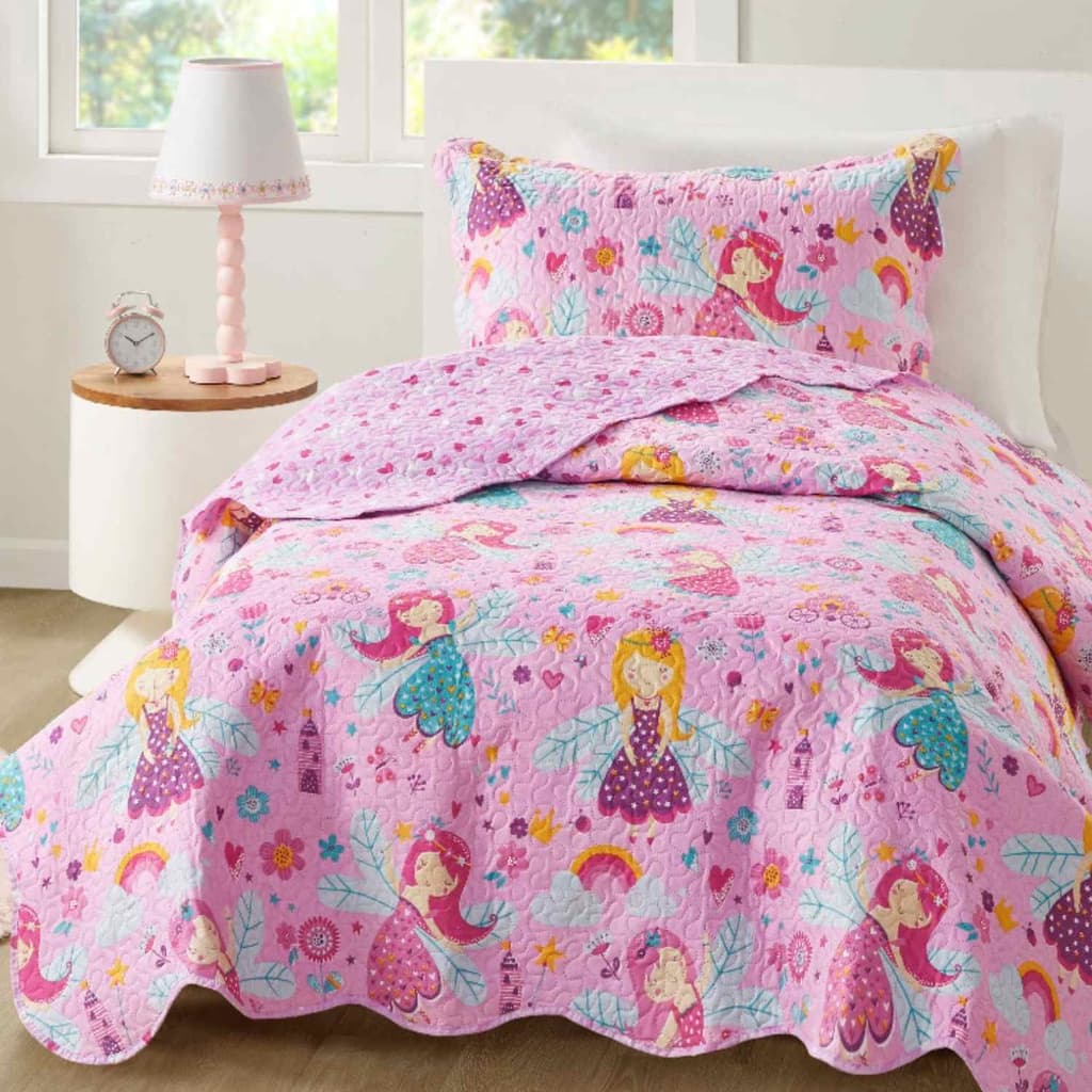 Colcha Solteiro Infantil/Juvenil 2 Peças 150 Fios | Dupla Face – Estampas Diversas + Porta Travesseiro