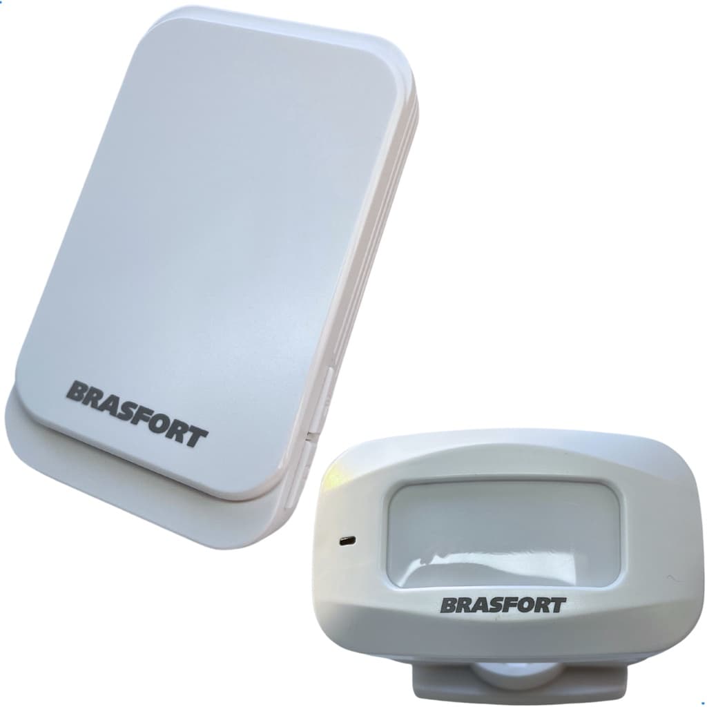 Sensor de presença externo com anunciador sonoro 100 metros 52 Tons detector de movimento brasfort