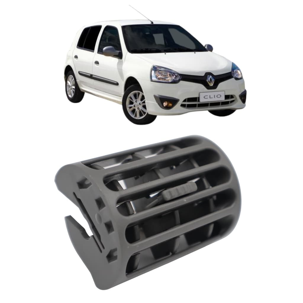 Difusor Ar Lateral Painel Clio 2000 01 02 03 04 Até 2016 Cinza Claro