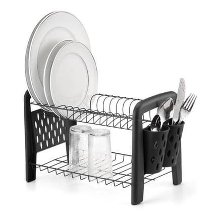 Escorredor Louça Secador Porta Talheres Não Enferruja Preto