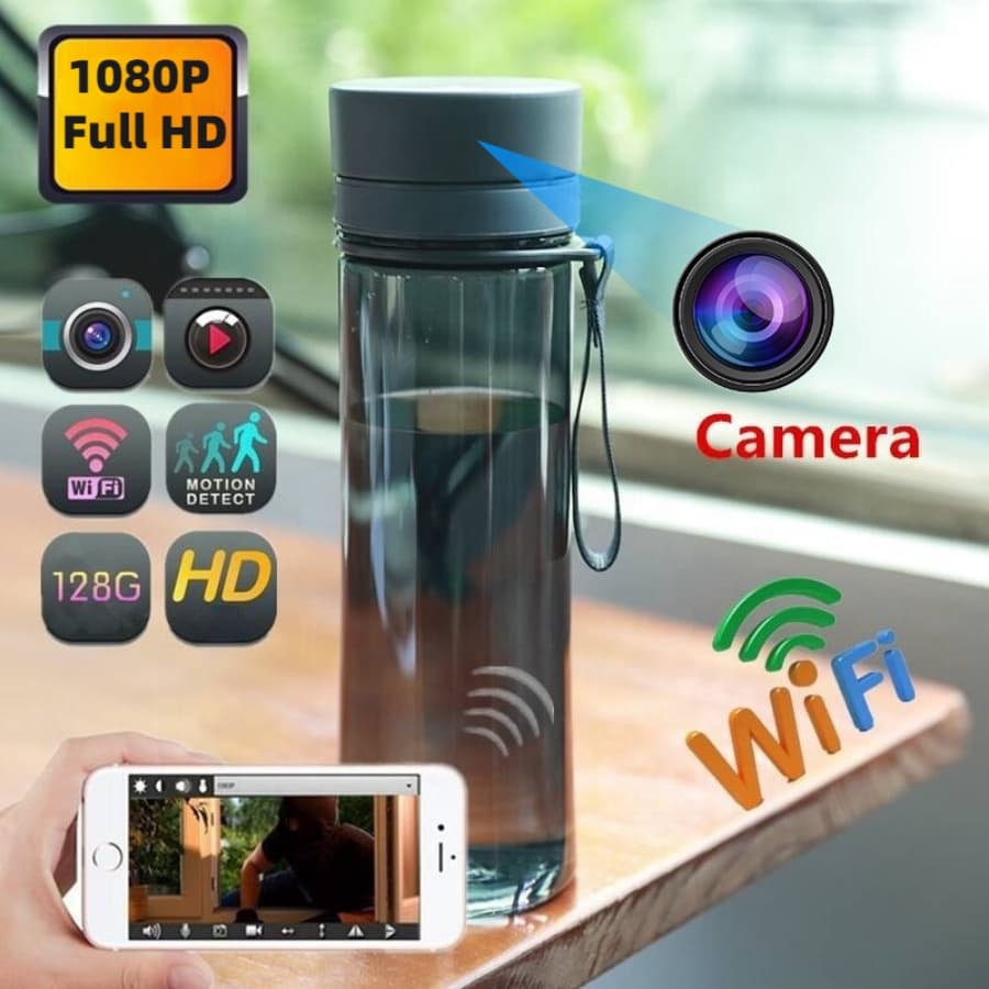 Mini Câmera Full HD 750ml Water Botter Gravadores De Vídeo Portáteis Para Escritório Ao Ar Livre Monitoramento Remoto Wifi Micro Câmeras Com Copo De Água
