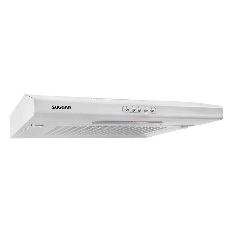 Depurador de Ar Suggar 60cm Slim Branco  3 Velocidades 390m³/h Manta + Carvão Ativado Luminária