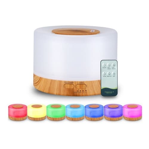 Difusor 500ml Ultrassônico Umidificador Com Controle Remoto e 12 Essências Aromáticas Opcional